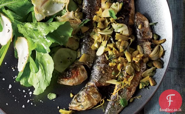 Sardine Arrosto con Olive, Capperi e Prezzemolo