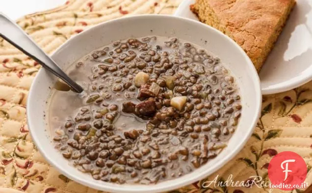 Zuppa di prosciutto e lenticchie