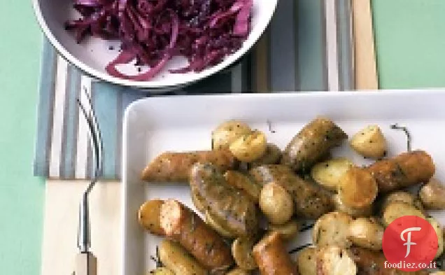 Pollo arrosto Salsiccia e patate
