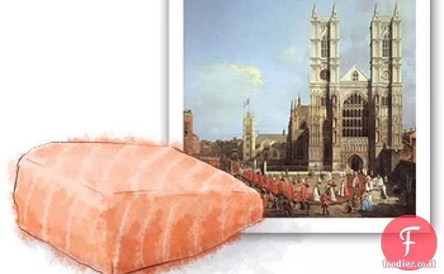 Purea di salmone, piselli e menta e patate novelle