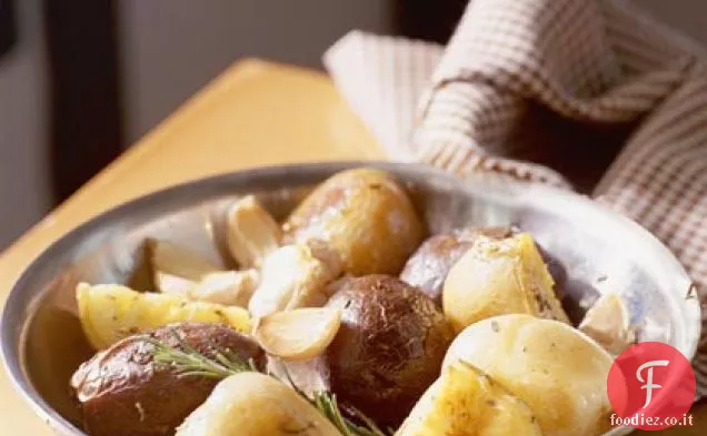 Patate variegate arrosto con aglio e Rosmarino