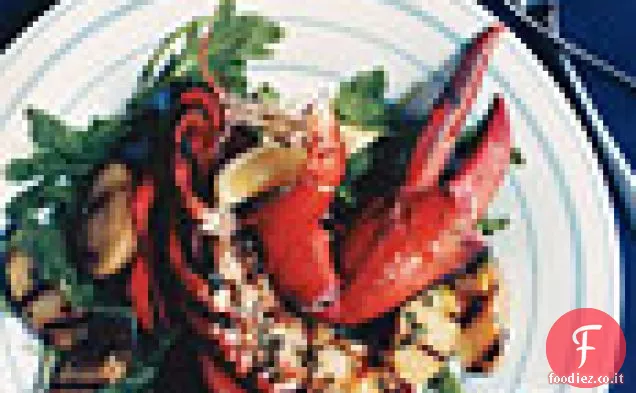 Aragosta alla griglia e Patate con Vinaigrette al Basilico