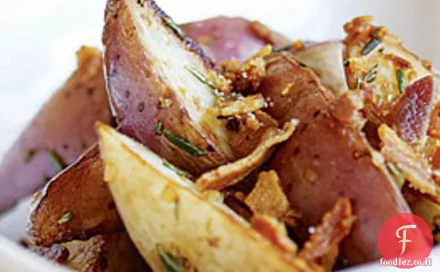 Patate rosse in padella con Pancetta e Rosmarino