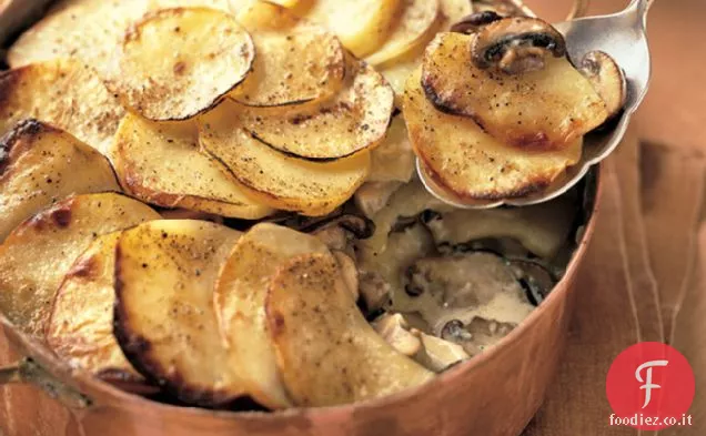 Gratin di patate Yukon Gold e funghi selvatici