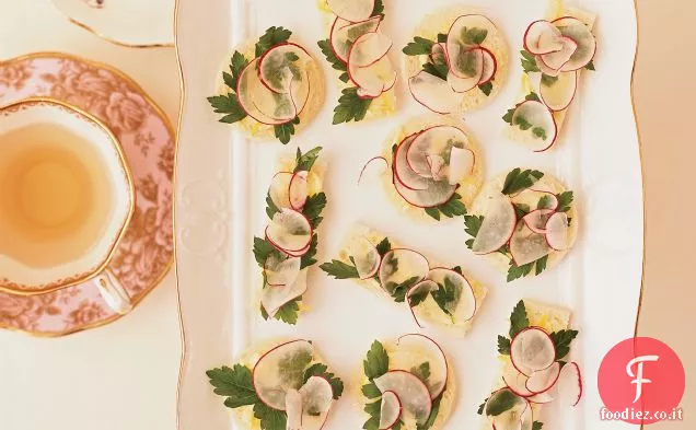 Ravanello, prezzemolo e limone-burro Tè panini