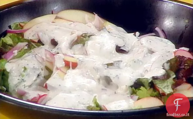 Insalata di ravanelli, mele e cipolle