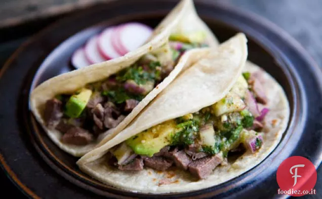 Tacos di manzo di Lengua