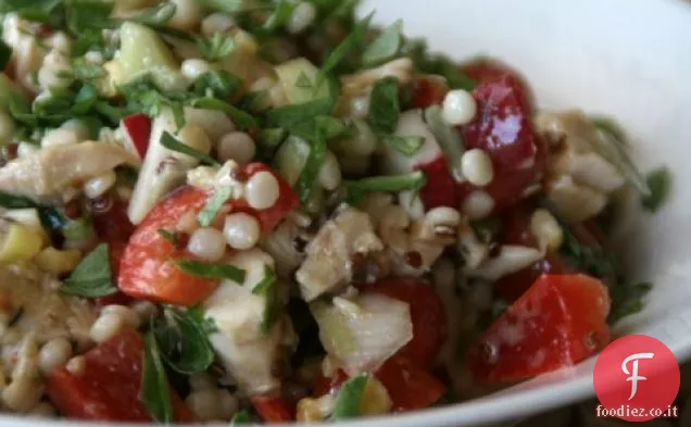 Insalata di pollo e Couscous israeliano Veggie