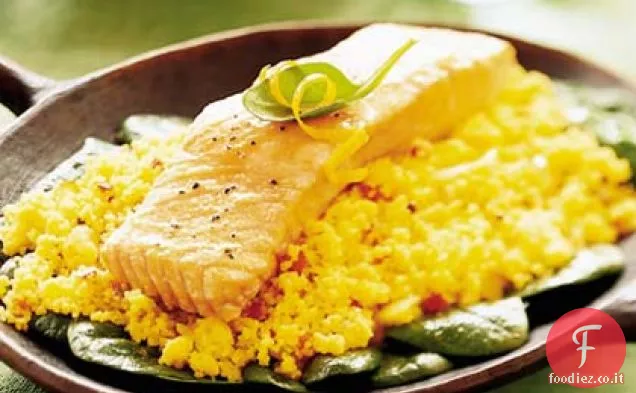 Salmone arrosto con Couscous al Coriandolo