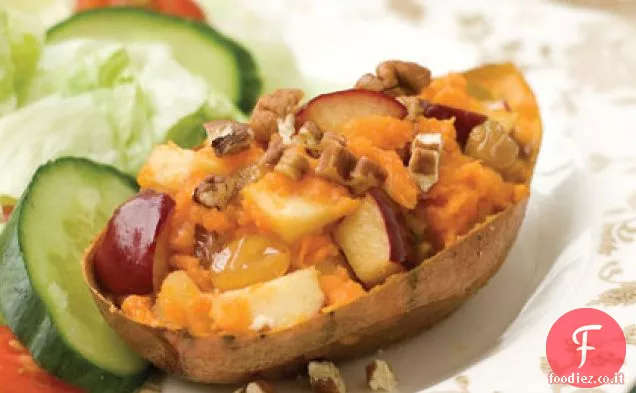 Patate dolci ripiene di mele e noci pecan