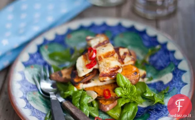 Insalata di patate dolci e Halloumi