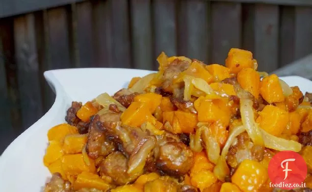 Ricetta Hash di patate dolci e salsiccia