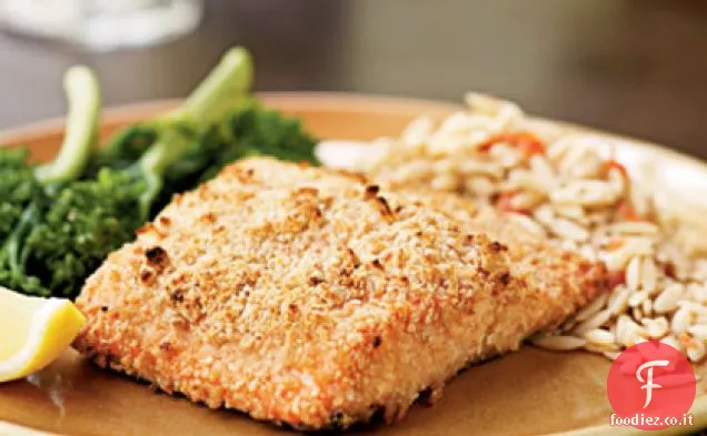 Salmone in crosta di mandorle