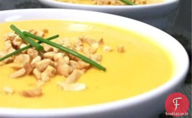 Patata dolce cremosa con zuppa di zenzero
