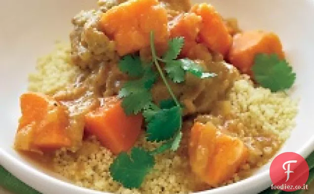 Stufato di pollo marocchino con patate dolci