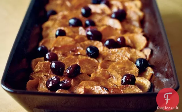 Patate dolci glassate al mirtillo