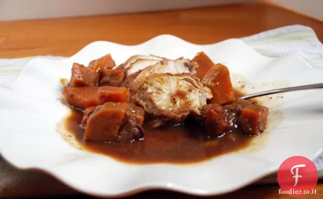 Tagine di pollo con patate dolci e datteri