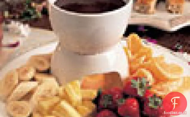 Fonduta di crema al cioccolato e cocco