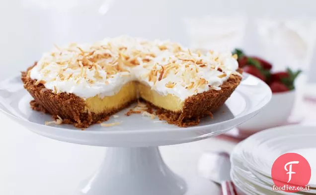 Crostata al limone e cocco con crema di zucchero di canna