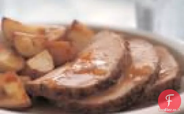 Lombo di maiale arrosto con salsa di padella