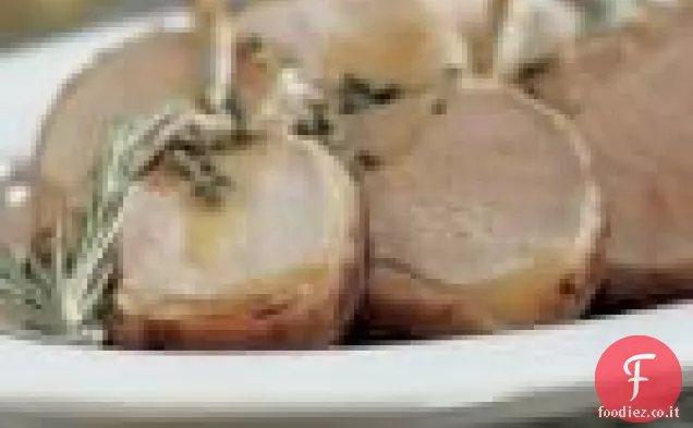 Lombo di maiale arrosto con salsa di pepe verde