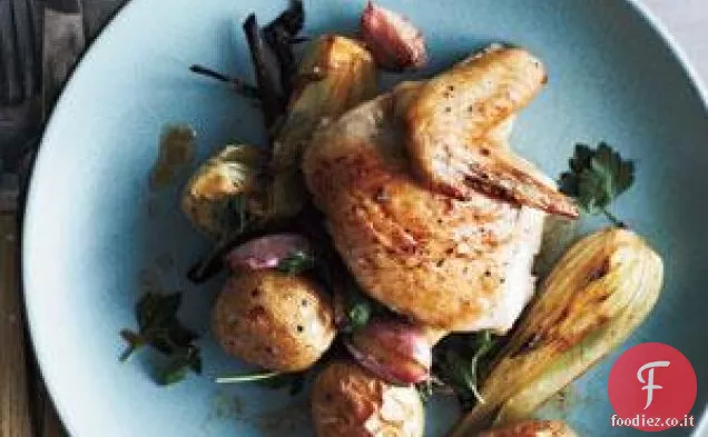 Pollo arrosto, patate e finocchio Ricetta