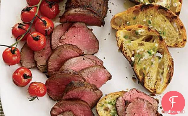 Filetto di manzo alla griglia con burro di Ancho-Jalapeńo