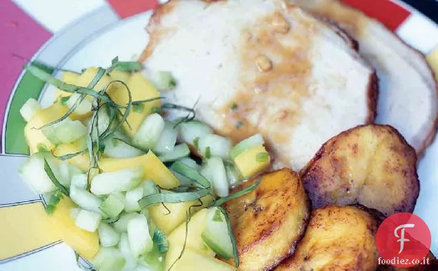 Maiale arrosto con glassa di mango appiccicoso