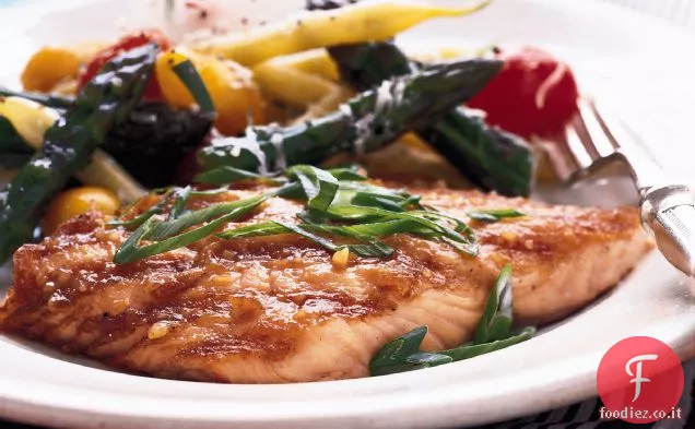 Salmone glassato al miso