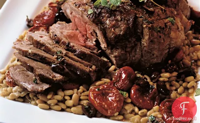 Agnello arrosto al limone e menta con Flageolets