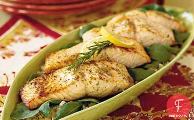 Salmone alla griglia con Limone e Olio d'oliva