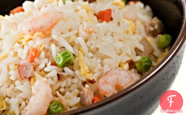 Savory gamberetti e pesca Stir Fry