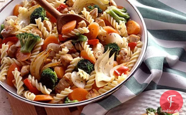 Pasta di pollo e verdure