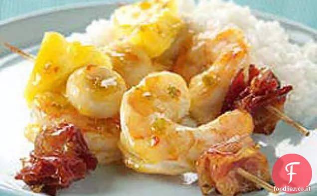 Dolce ' N Sour Gamberetti & Bacon Kabobs