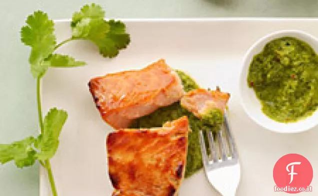 Salmone di Miso con salsa di Coriandolo