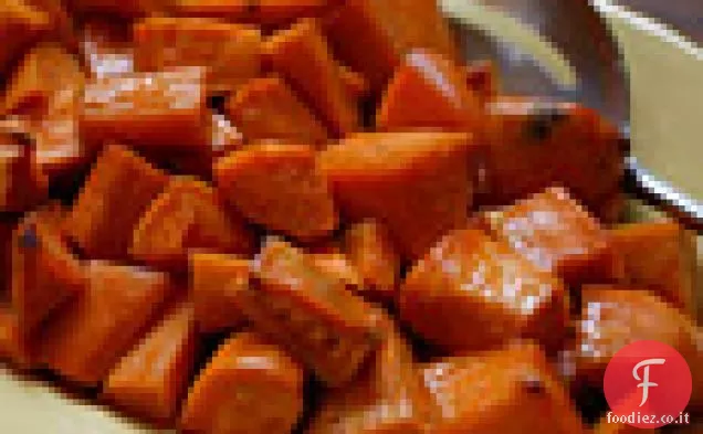 Patate dolci glassate al miele millefiori e whisky