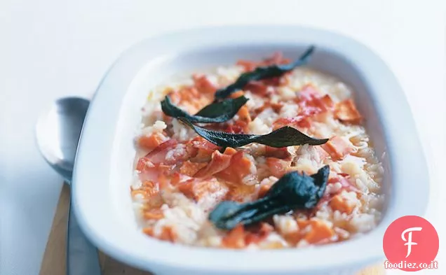 Risotto al Forno con Pancetta, Patate Dolci e Salvia