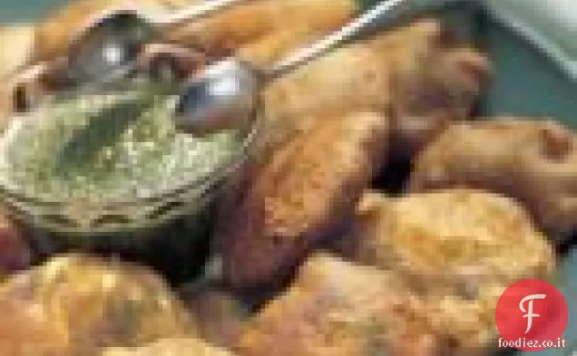 Frittelle di patate piccanti con Chutney verde