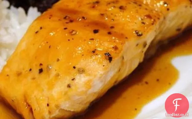 Salmone smaltato all'arancia e Teryaki