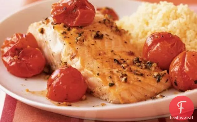 Salmone con Pomodorini arrostiti