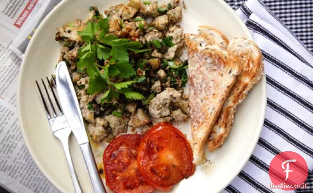 Tofu Scramble W / Funghi e prezzemolo
