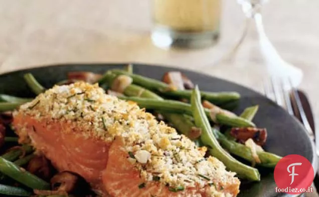 Salmone alle mandorle ed erba cipollina