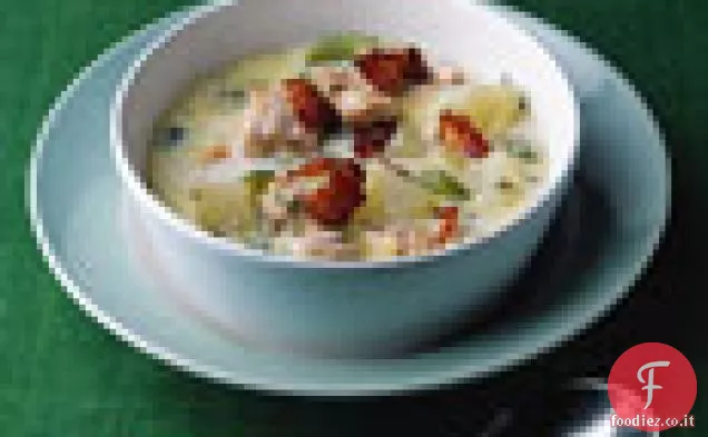 Zuppa di salmone e aneto
