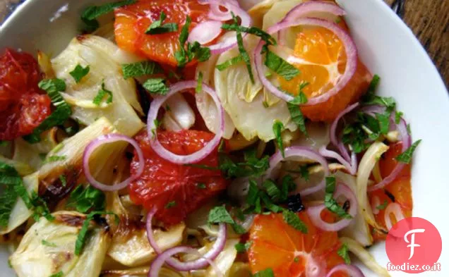 Finocchio arrosto con insalata di arancia e menta