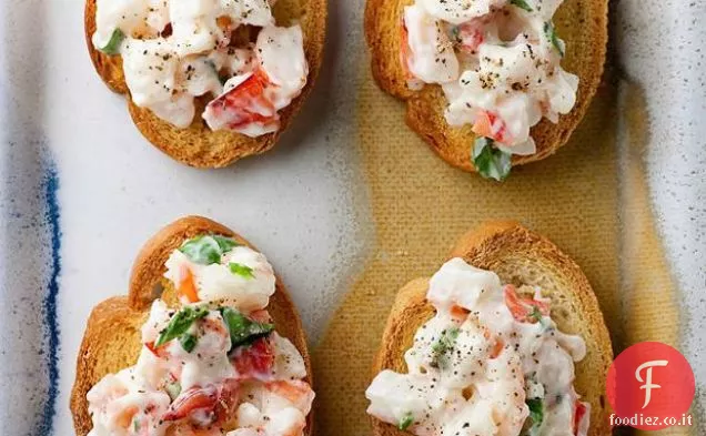 Crostini di gamberi e Dragoncello