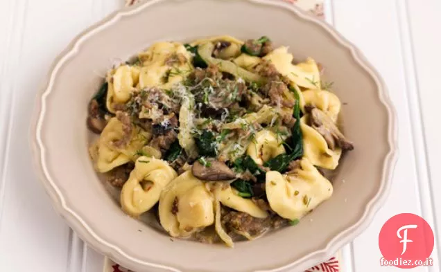 Tortellini con Salsiccia, Finocchio e Funghi