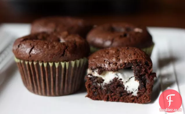 Menta riempito Brownie Cupcakes
