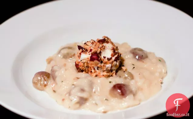 Risotto all'Uva Arrosto con Nocciole e Formaggio La Tur