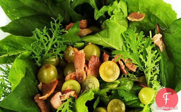 Uva, Grappa e pancetta: un'insalata calda