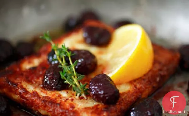 Saganaki con Uva saltata